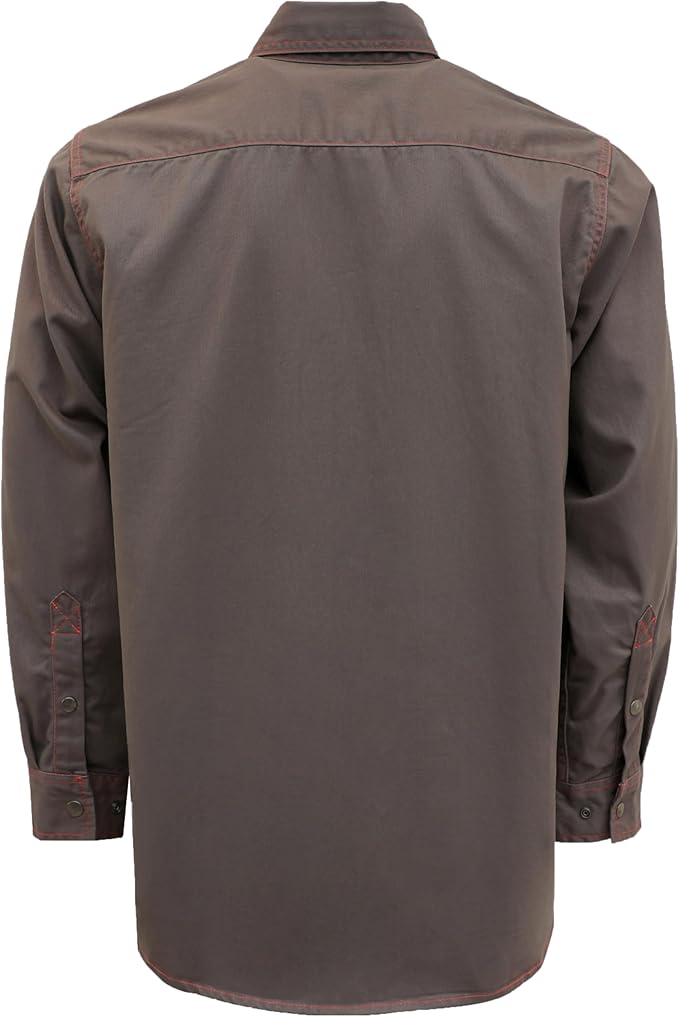 BOCOMAL FR Shirts for Men Snaps Down 7.5oz Water Repellent Fire Resistant Welding Jackets-NFPA2112 CAT2