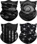 4Pack Neck Gaiter for Men Women Face Cover Mask Head Wrap Balaclava Headwear Bandana Headband Magic Scarf