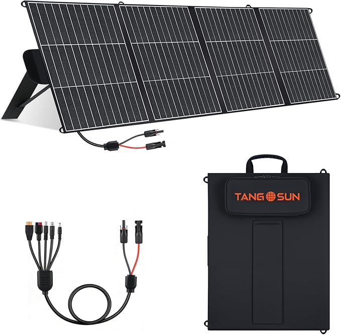 200W Portable Solar Panel for Power Station, 25% High Efficiency ETFE Foldable Solar Panel Charger,With USB-A QC3.0,Type-C, MC4 Output, IP65 Waterproof, for Outdoor Camping, RV, Emergency Power Supply