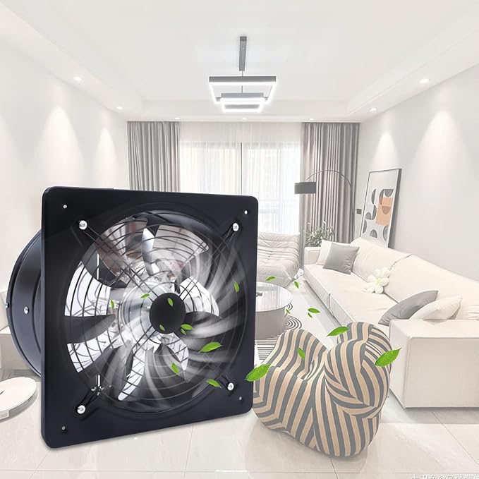 12'' Explosion Proof Exhaust Fan, 125W Industrial Axial Flow Fan Utility Blower Ventilator Extractor Factory Extraction Ventilation for Garage Shops Kitchen, 2800RPM