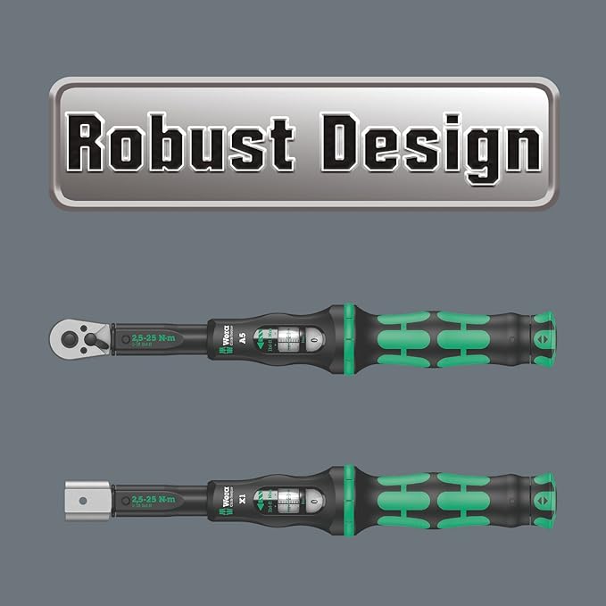 WERA 05075604001 Click-Torque A 5 Torque Wrench with Reversible Ratchet, 2.5-25 Nm, 1/4" x 2.5-25 Nm