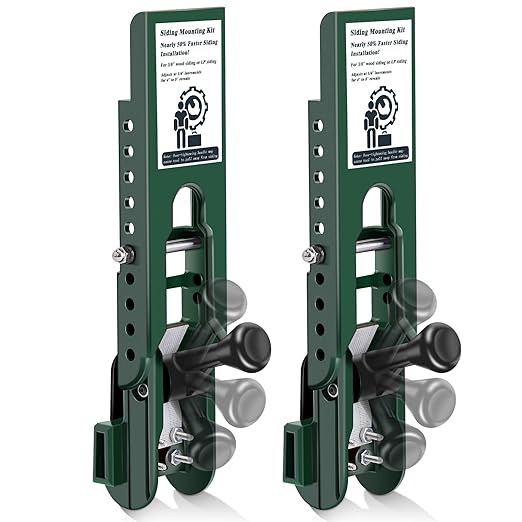 Siding Tools for Installation, Siding Mounting Kit, Compatible with 3/8-Inch Fiber Cement, Lap Side Gauge/Clamps with Adjustable Reveals (Green)