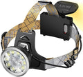 BIGSUN Headlamp Rechargeable, Led Headlamp with 4 Modes, High Lumen Bright Head Lamp,Built-in 9600 mAh Li-Ion Battery, Front and Rear Lighting,Bidirectional Use for Camping Hunting Hiking Fishing