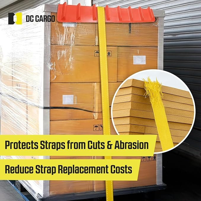 DC Cargo - Heavy-Duty Edge Protectors, 8"x8"x48" (Pack of 4) Strap Protectors for Flatbed Equipment, Unparalleled Cargo Management Solutions for Truckers, Contractors, and Outdoor Enthusiasts