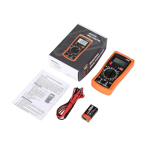 Digital Multimeter with Premium Probes, Measures AC/DC Voltage, Current, Resistance, Diode, Triode, Suitable for Household use, and Industrial use - F (Orange)