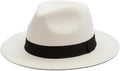 Joywant Womens Straw Fedora Beach Sun Hat, Packable Wide Brim Panama Hat for Women UV UPF50+ Summer Hat