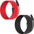 10AWG (6mm²) Solar Panel Extension Cable 15FT - Black & Red, Heavy Duty, Weather Resistant, Standard Solar Connectors Solar Extension Cable for Solar Power Systems, RVs, Boats