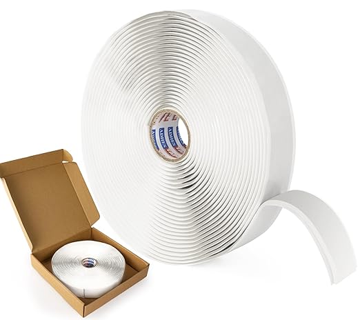 ADHES Premium Butyl Sealant Tape 1" x 30 'x 1/8" White Butyl Rubber Sealant Tape for RVs, Vehicles, Marine and Home Repair – Ideal for Headlights, Windows, Doors, and Windshields