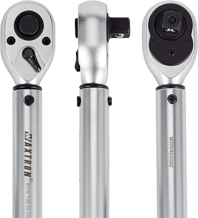 1/2" Foot Pound Torque Wrench, 10-170 Ft-Lb & 13-230 Nm Range, Dual-Direction 72-Tooth Click Wrench, Automotive Truck & Motorcycle Precision Maintenance, Heavy-Duty Storage Case Included