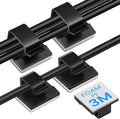 100 PCS Adhesive Cable Clips Black (50 Small & 50 Large), Cable Management Under Desk, Cable Wall Clip, Wire Clips for Cords of Car Dash Cam, HDMI, Extension Cord, TV PC Phone USB Ethernet Coax