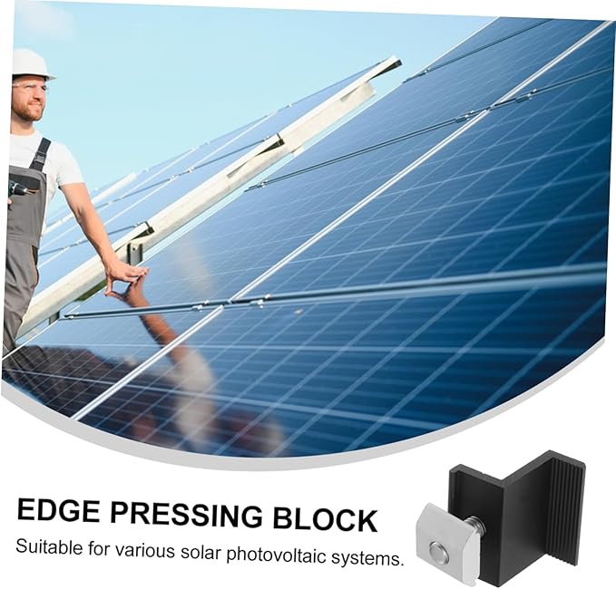 HANABASS 4pcs Aluminum Bracket Solar Panel Support Easy Install Vertical Clamp for Ground Mounting Durable Solar Panel Clips for Efficient Setup and Enhanced Stability