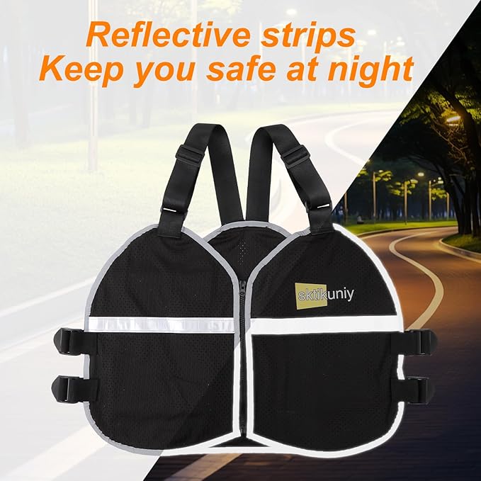 Cooling Vest for Men & Women with 8 Reusable Ice Packs, Lightweight Adjustable Breathable Design with Reflective Strips for Hot Weather, Outdoor Work, Running, Gardening