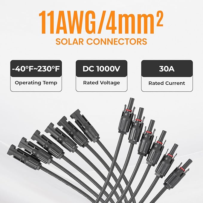 Solar Panel Connector 6 to 1 Solar Y Branch Solar Panel Splitter 6Way Solar Panel Parallel Connectors Solar Adapter Cable Plug for Solar System Panel (6 to 1 1 Pairs)