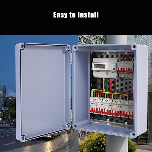 12" x 10" x 4" ABS Plastic Dustproof Waterproof Box IP65 Junction Boxes Project Junction Conduit Box Enclosure Use for Outdoor and Indoor