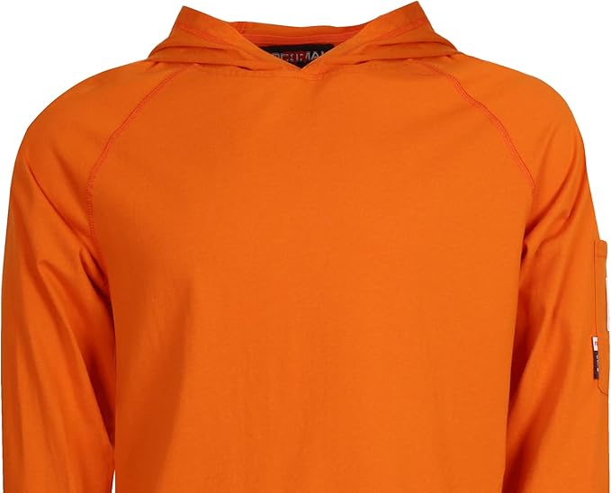 BOCOMAL FR Hooded T Shirts Heather Series 6oz Flame Resistant NFPA2112 CAT2 Fire Retardant Hoodies Work Shirt