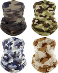 4 Pack Neck Gaiter, Cooling Breathable Face Mask UV Protection Scarf Hiking Bandana for Men/Women