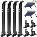 Solar Panel Mount, Aluminum Alloy Adjustable Solar Panel Tilt Mount Brackets, Black Baking Paint Anti-Corrosion Solar Panel Stand Suitable for 50W 70W 100W 150W 200W 300W 400W