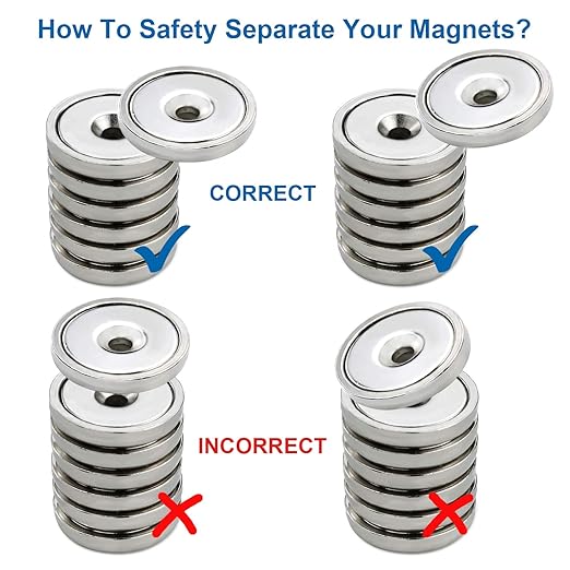 LOVIMAG Neodymium Cup Magnets,Rare Earth Magnets with100 LBS Holding Force,Dia 1.26 inch, with Heavy Duty Countersunk Hole and Stainless, for Tool Room,Workplace etc,Pack of 8