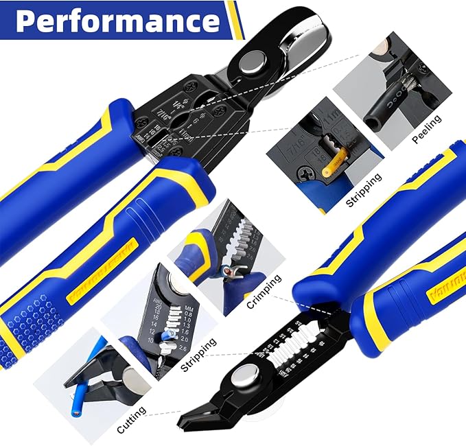 haisstronica Wire Stripper Tools Set for DIY,10-20AWG,3 Pack Manual Wire Stripper & Flush Cutters & Cable Cutters for Wire Stripping, Cutting, Crimping, Cable Skinning