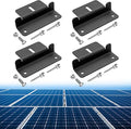 Anbte 4PCS Solar Panel Mounting Z Brackets, Aluminum Solar Panel Mounting Bracket 304 Stainless Steel Screws, Stable, Rust - Resistant, Easy Install for Roof, RV, Boat, Yacht, Black