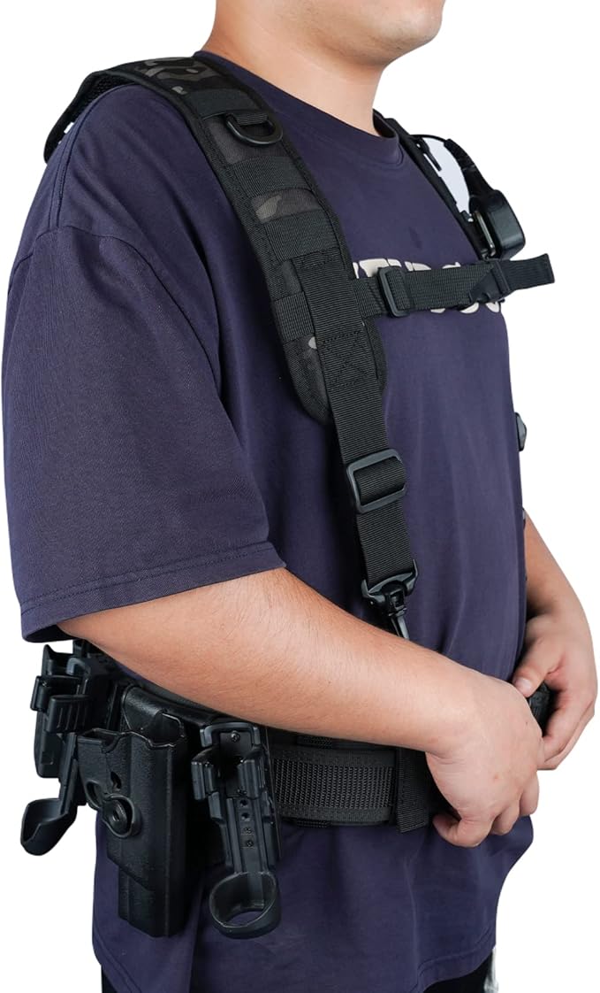 MELOTOUGH Tactical Outdoor H-Harness Duty Belt Suspenders (Battle Belt not Included)
