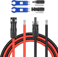 10 FEET 8AWG Solar Panel Extension Cable,8 Gauge Extension Cord, Solar Panel Wire with Extra Fair of Female and Male Quick Connectors Solar Adapter for RV, Off-Grid Systems (10FT Red + 10FT Black)