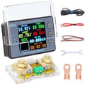 DROK Digital Multimeter, DC 8-100V 100A Battery Monitor 12V 24V 36V 48V 60V Volt Amp Watt Meter, Big Color Screen LCD Display Capacity Time Power Voltmeter Ampmeter for RV Solar Panel Battery Charge