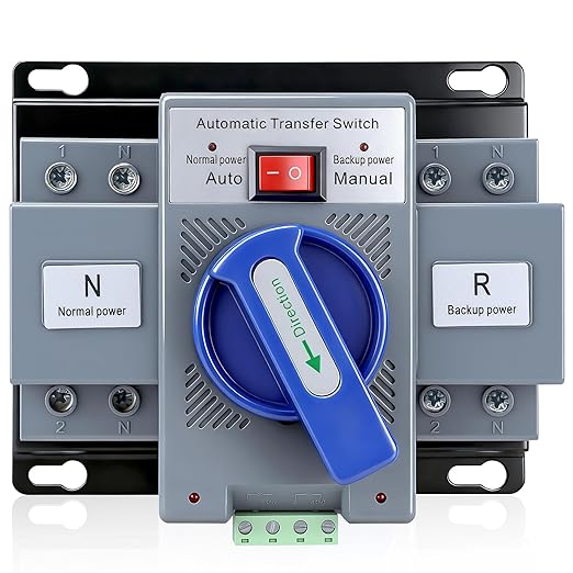 220V 63A Dual Power Automatic Transfer Switch, ATS 2P 50/60Hz, Generator Changeover Switch