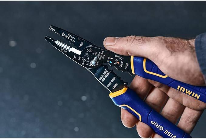 IRWIN VISE-GRIP Wire Stripper, 8 inch, Cuts 10-22 AWG, Plier Style Nose, ProTouch Grip for Maximum Comfort (2078309)