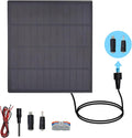 KBT 18V 3W Waterproof Solar Panel with Type-C Port & DC3.5mm Port & Adjustable Bracket, Portable Solar Charger for Rechargeable Battery, Hunting Camera Outdoor, Deer Game Feeder, Electric gate, Lamp