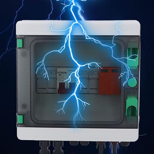 PV Combiner Box 2 String Solar Combiner Box with 15A 32A Circuit Breaker DC500V