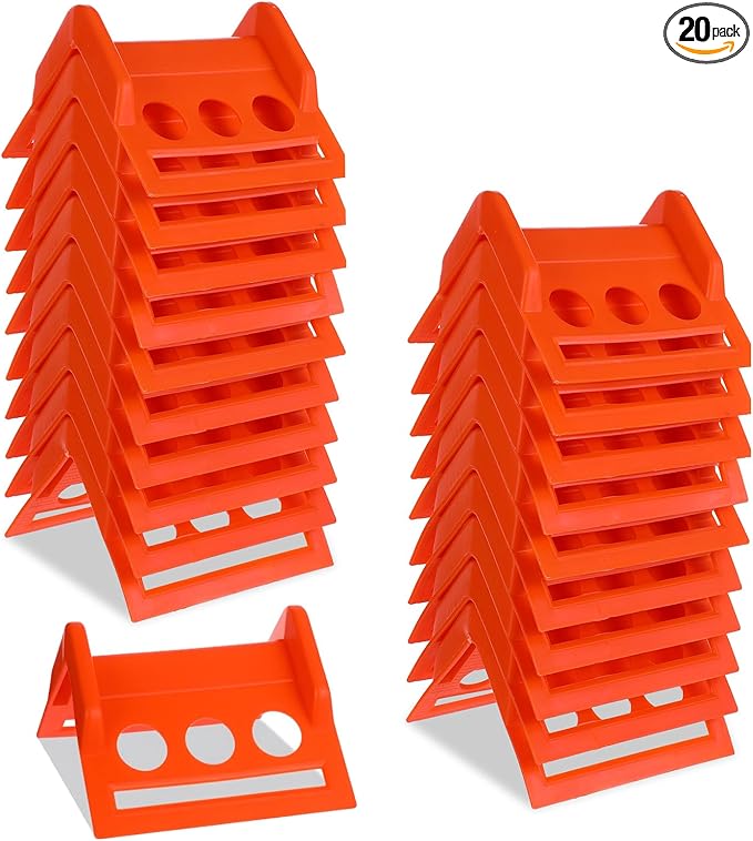 20 Pack Orange Flatbed Edge Protectors Corner Protectors for Up to 4 Inch Straps, Reusable Plastic Edge Guards for Box Truck and Flatbed Loads