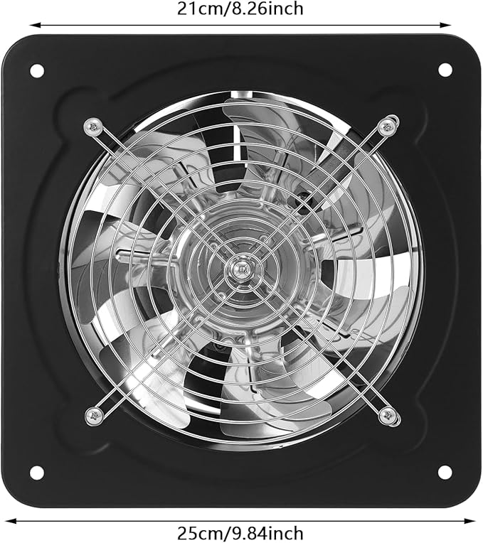 8'' Explosion Proof Exhaust Fan, 80W 500CFM Industrial Axial Flow Fan Utility Blower Ventilator Extractor Factory Extraction Ventilation for Garage Shops Kitchen, 2600RPM