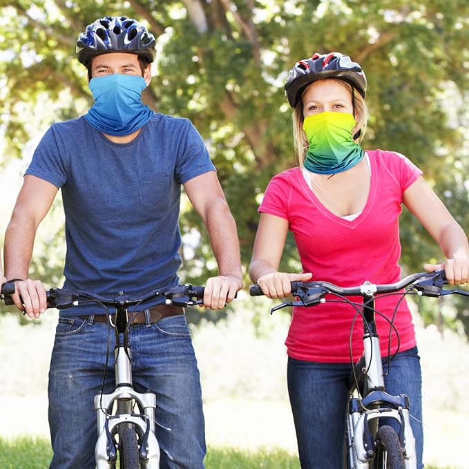 Geyoga 6 Pieces Summer UV Protection Cooling Neck Gaiter Face Clothing Neck Gaiter Mask Scarf Sunscreen Breathable Bandana