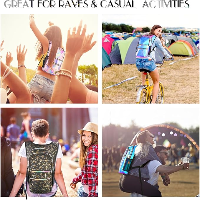 Hydration Pack, Water Backpack with 3L Hydration Bladder Lightweight Insulation, Festival Essential, Rave Hydration Backpack, Hydropack Backpack for Rave, Hiking, Biking, Festival Gear