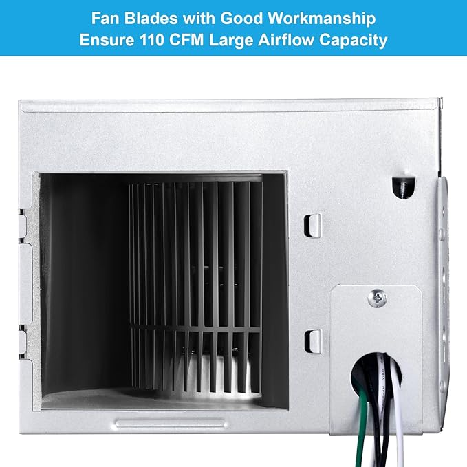 Bathroom Exhaust Fan with Light 110 CFM Quiet 6500K 800LM Household Ventilation Fan Light Combo, Energy Saving Ceiling Mount Bathroom Air extractor, Multipurpose Bath Extractor Easy to Install