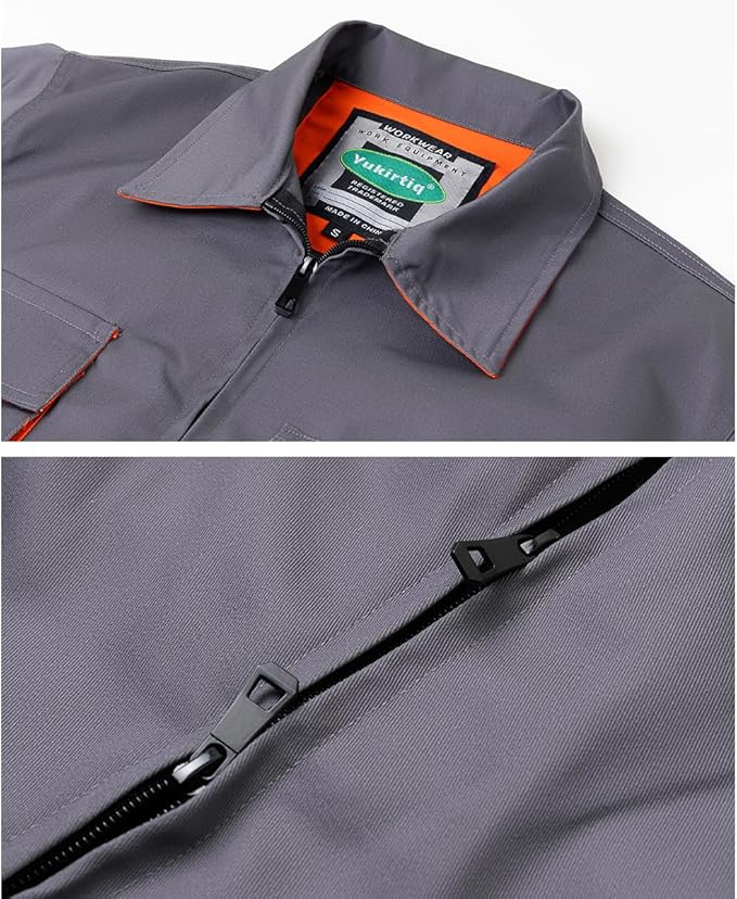 Men's Coveralls Mechanic Work Jumpsuit Multi Pockets Overalls Long Sleeve Workwear Coverall