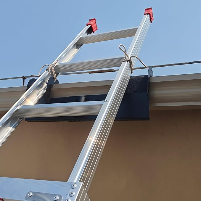 Gutter Guard Ladder Stabilizer, Non-Slip Ladder Helper for Gutters and Roof Access Safety, Adjustable Width Range Stabilizer-Ladder Helper, 1 Pack (Black)