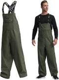 Men's Waterproof Workwear Bib Overalls - Heavy Duty Stretchable Rain Bibs for Fishing & Outdoor Work