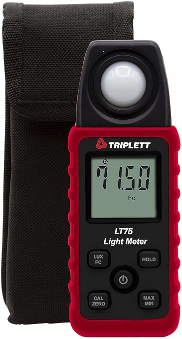 Triplett LT75 Digital Light Meter with Certificate of Traceability to NIST up to 400,000 Lux / 40,000 Fc