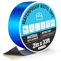 Blue Waterproof Butyl Tape, 2in x 33ft - W x L, All Weather Strong Adhesive Butyl Sealant Tape Metal Roof Repair for Pool Cover, RV Roof, Awning, Windows, Boat, Gutter Patch