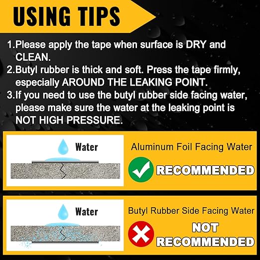 VIVIDA Aluminum Butyl Tape 2" × 20', Waterproof Aluminum Foil Butyl Sealing Tape for Outdoor Use, Corrosion Resistant, Repair for Metal Roof, RV, Windows, 1 Roll