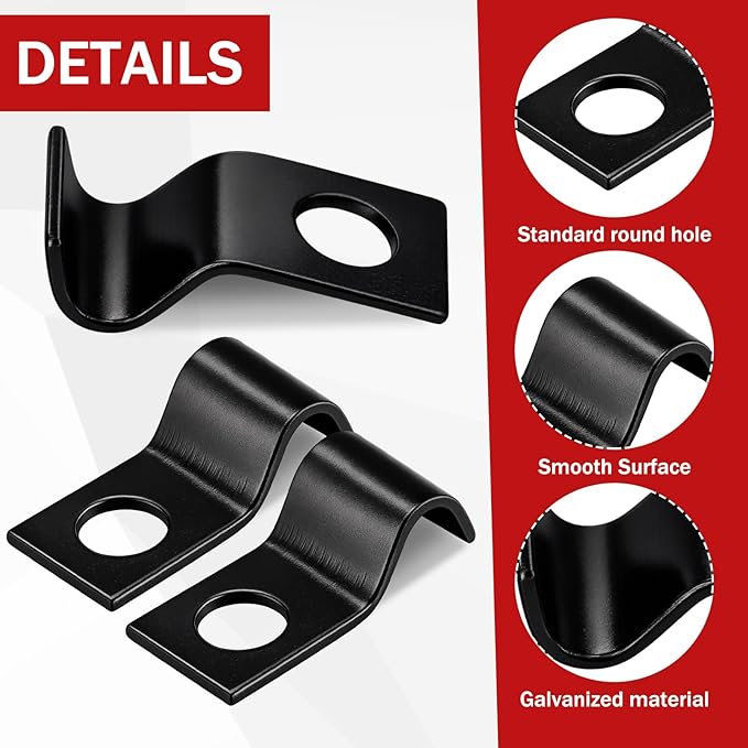 100 Pcs Black Cable Wire Screw Clips 1/4 Inch, Zinc Plated Steel Clamp Outdoor Cord Clips for Wall Mounting Wire Management