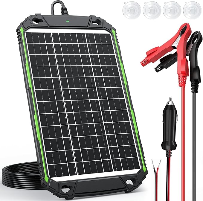 Sun Energise 15W 12V Solar Battery Charger & Maintainer PRO, Built-in Smart MPPT Charge Controller, Waterproof 12 Volt Solar Panel Trickle Charging Kits for Car Auto Boat RV Marine Trailer Camper