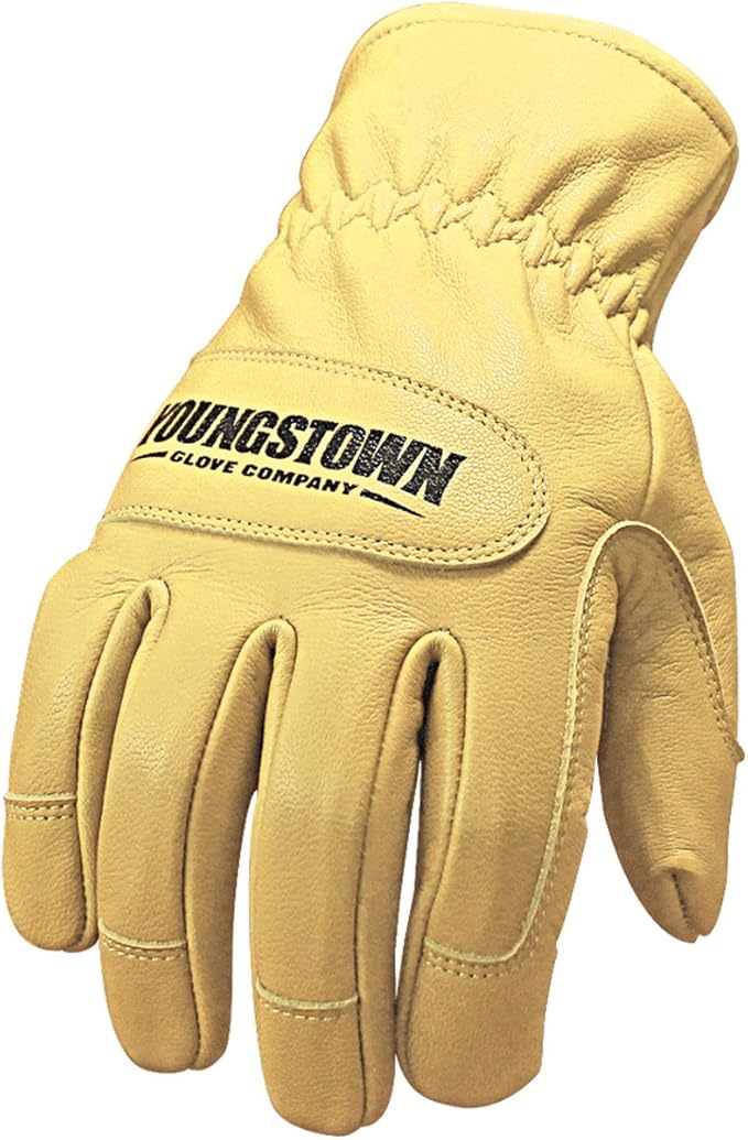 Youngstown Glove Ground Double Layered Leather Work Gloves For Men - Arc Rated, Puncture Resistant - Tan, XX-Large