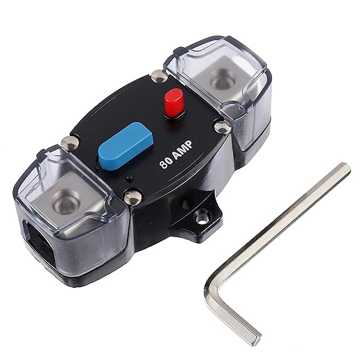 80A 12-48 Volt DC Self Recovery Circuit Breaker with Manual Reset Button for Automotive Rv Marine Boat (80Amp)