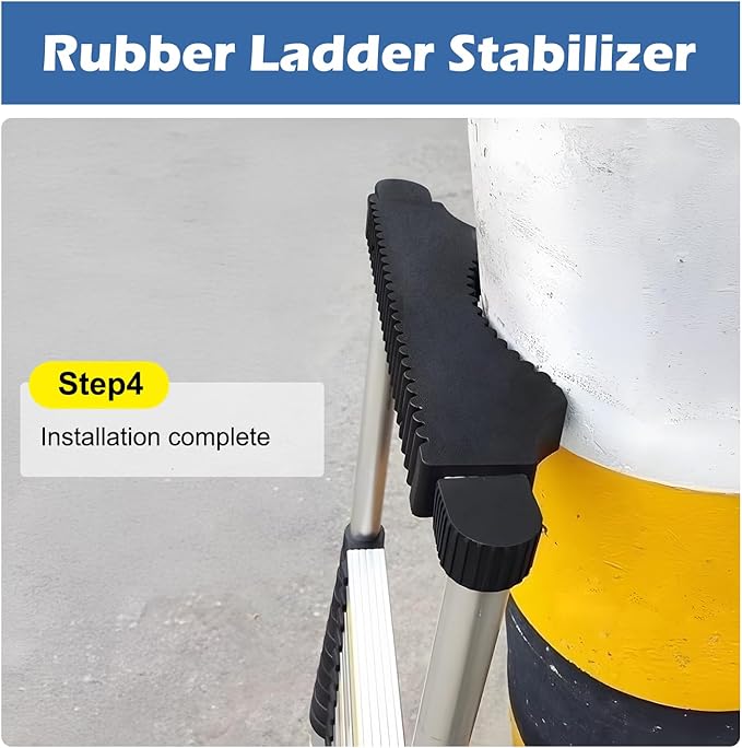 Rubber Steep Ladder Accessory Large Ladder Stabilizer with Strap and Screws Ladder Poles Non-Slip Mat for Telescopic Ladder, Single Straight Ladder, Engineering Ladder, Enhance Stability