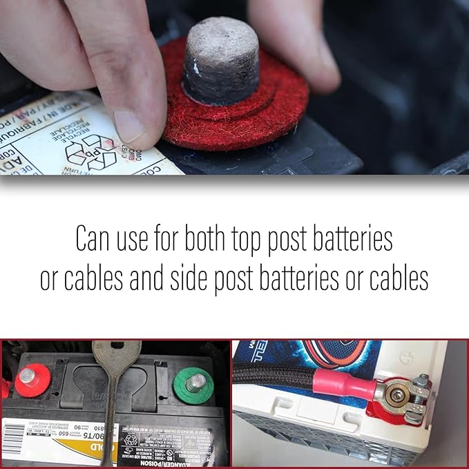 10 PCS Battery Terminal Anti Corrosion Washers Fiber, 5 Red & 5 Green Battery Terminal Protector