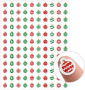 JarThenaAMCS 2400Pcs Mini Christmas Ornament Sticker Red Green Xmas Ball Paper Decal 10 Designs Adhesive Sticker for Winter Planner Envelope Scrapbook Gift DIY Supplies, 0.5 in