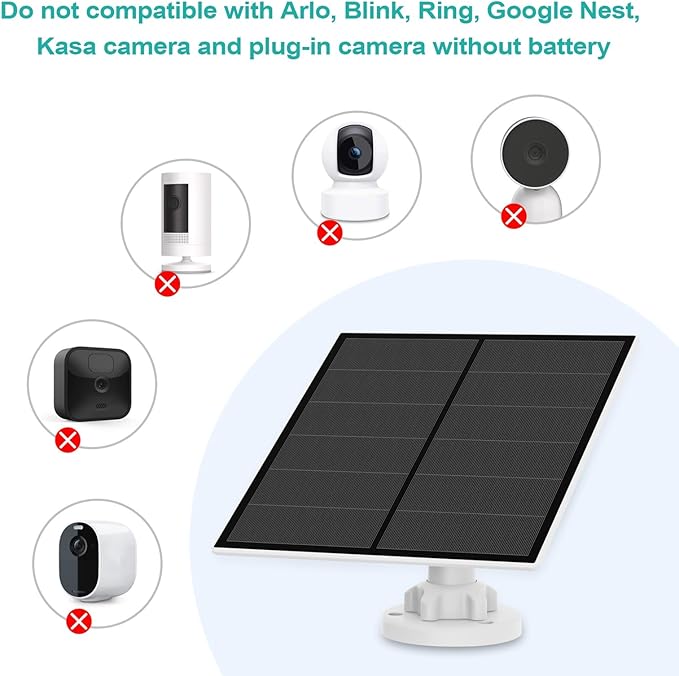 Solar Panel for Security Camera, 5W USB Solar Panel for Outdoor Rechargeable Battery Camera, Solar Panels with 9.8ft Cable, Adjustable Wall Mount, IP65 Waterproof, 3 Pack